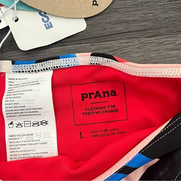 prAna Women's Large Atalia Adjustable Side Tie Mid Rise Swimwear Bottom Tropics - Picture 7 of 10